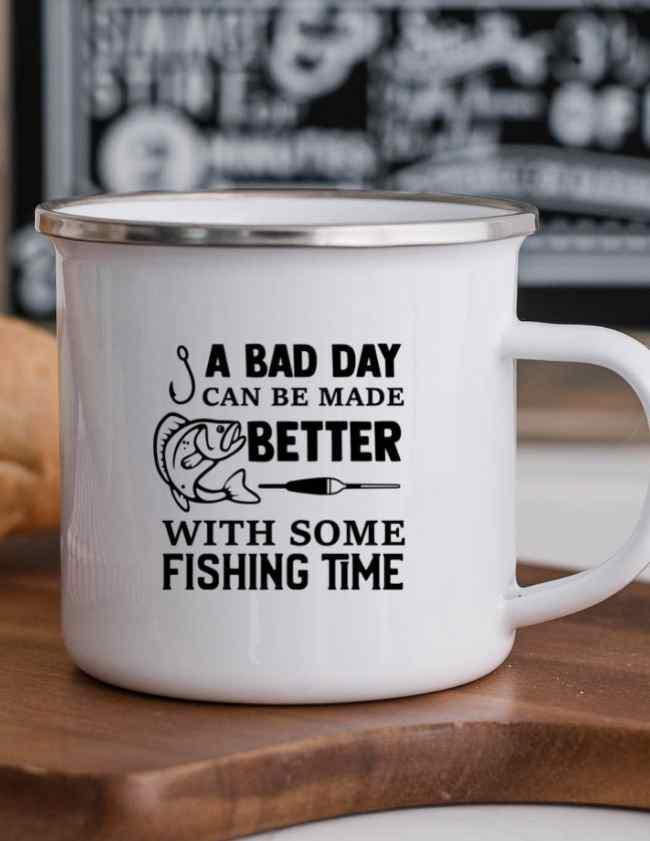 Emaljekopp til fiskeren - Velg mellom 25 design - Plakatbar.no