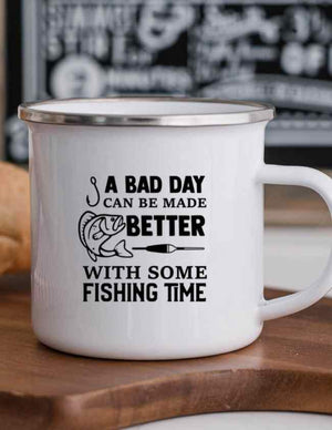 Emaljekopp til fiskeren - Velg mellom 25 design - Plakatbar.no