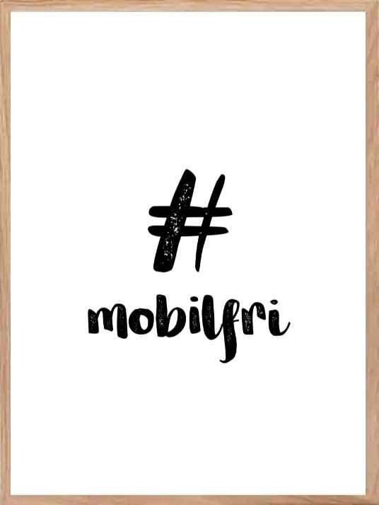 Emneknagg - Mobilfri sone Plakat - Plakatbar.no