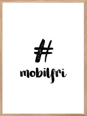 Emneknagg - Mobilfri sone Plakat - Plakatbar.no