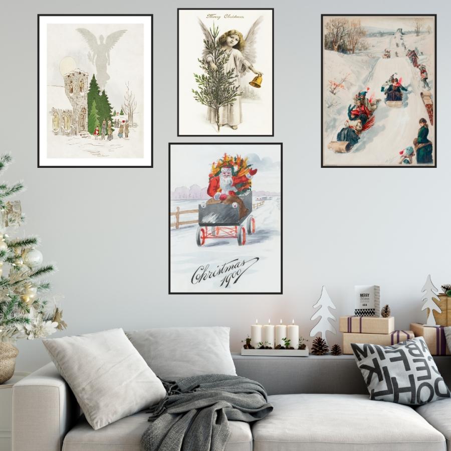 Engel - Gammeldags juleplakat - Plakatbar.no