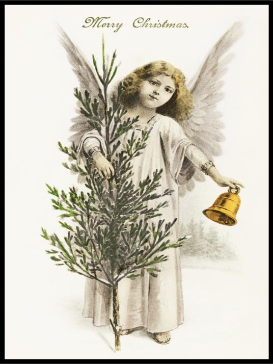 Engel - Gammeldags juleplakat - Plakatbar.no