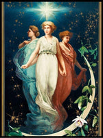 Engler og stjernen- Gammeldags juleplakat - Plakatbar.no