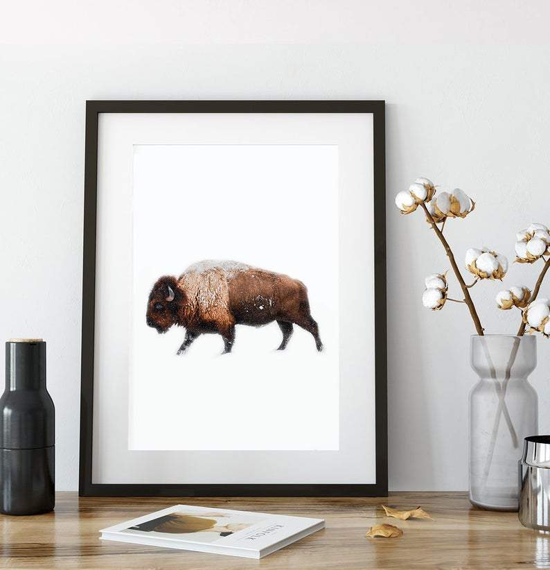 Enslig Bison Vinterplakat - Plakatbar.no