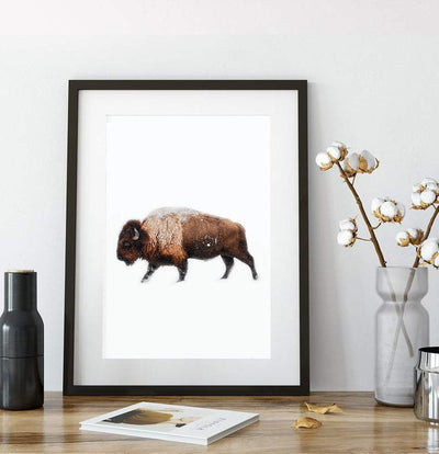 Enslig Bison Vinterplakat - Plakatbar.no