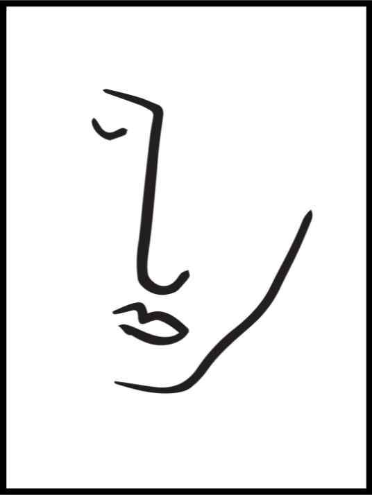 Face Line Art Poster - Plakatbar.no