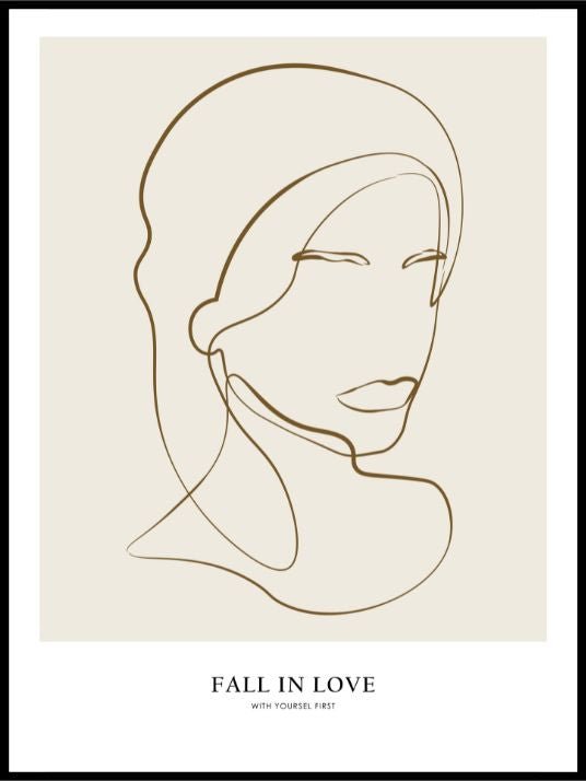 Fall in love with yourself first - Plakat - Plakatbar.no