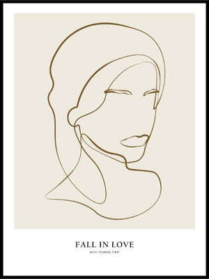 Fall in love with yourself first - Plakat - Plakatbar.no