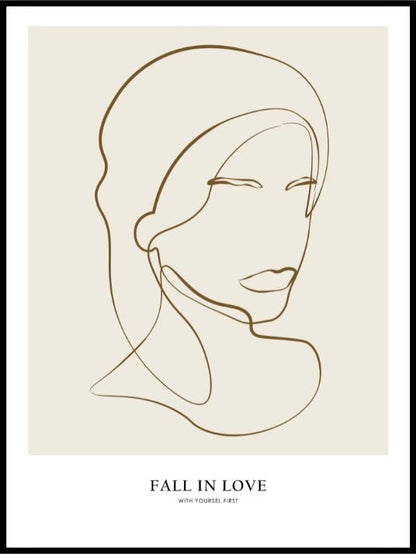 Fall in love with yourself first - Plakat - Plakatbar.no