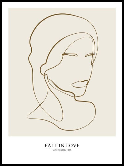 Fall in love with yourself first - Plakat - Plakatbar.no