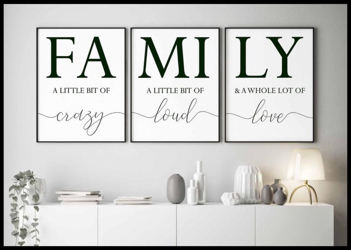 Familie - 3 stilfulle plakater - Plakatbar.no