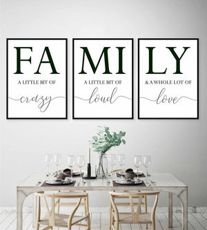 Familie - 3 stilfulle plakater - Plakatbar.no