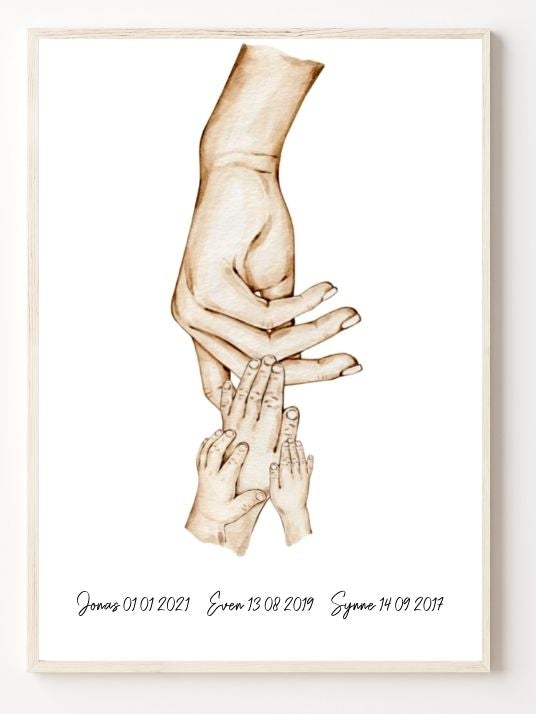 Family Hands - Mother or Father and 1-4 Children