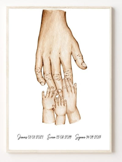 Familiehender - Mor eller far og 1-4 barn - Plakatbar.no