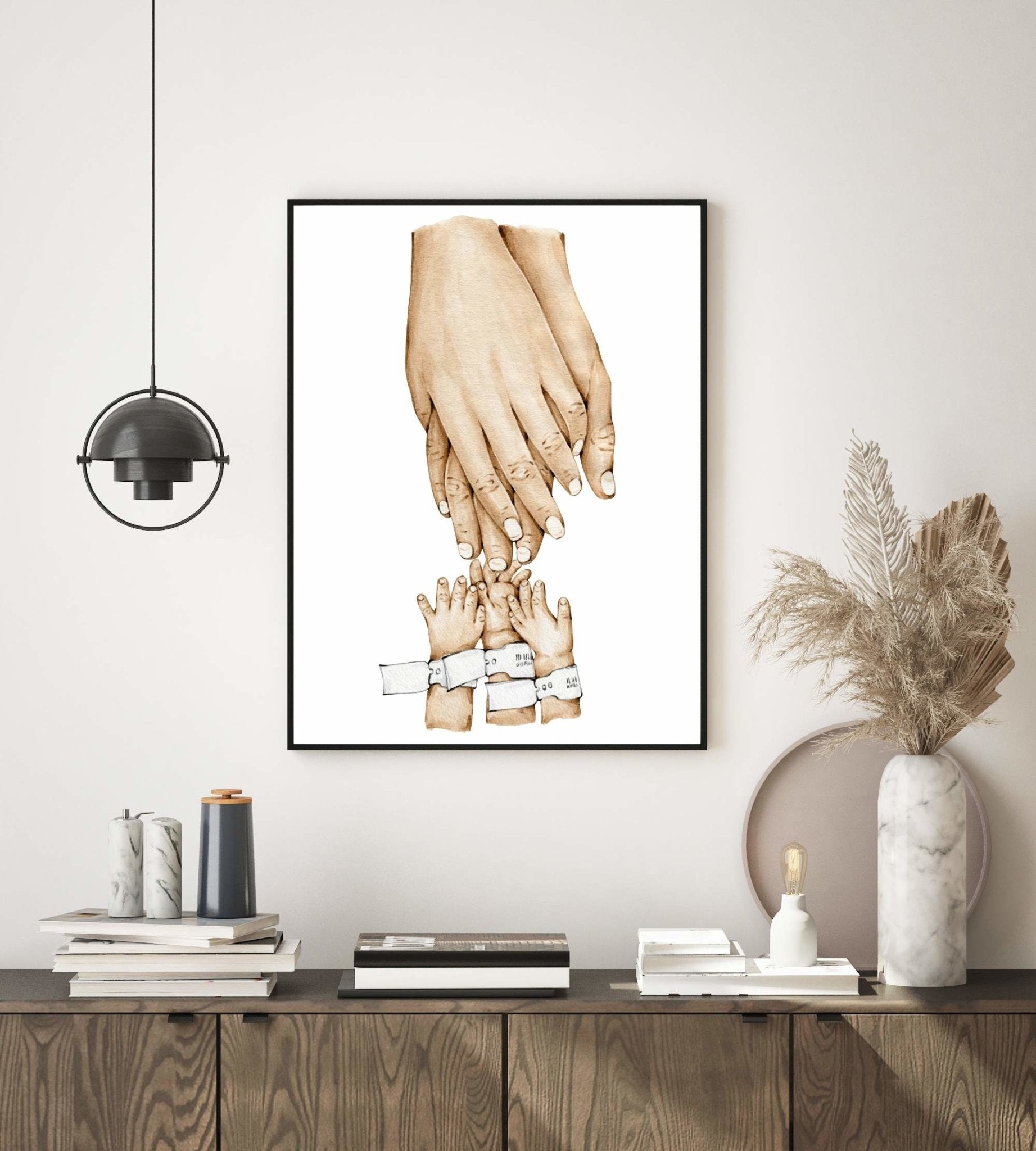 Familiehender - Mor, Far og 1-8 barn - Plakatbar.no