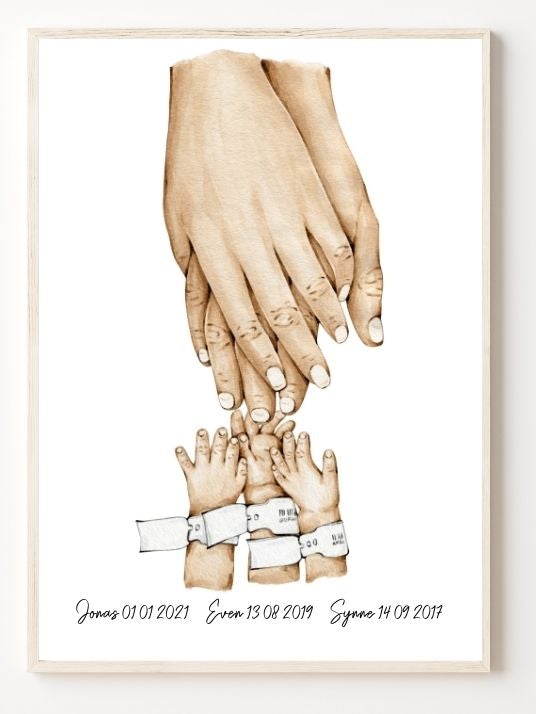 Family Hands - Mother, Father and 1-8 children