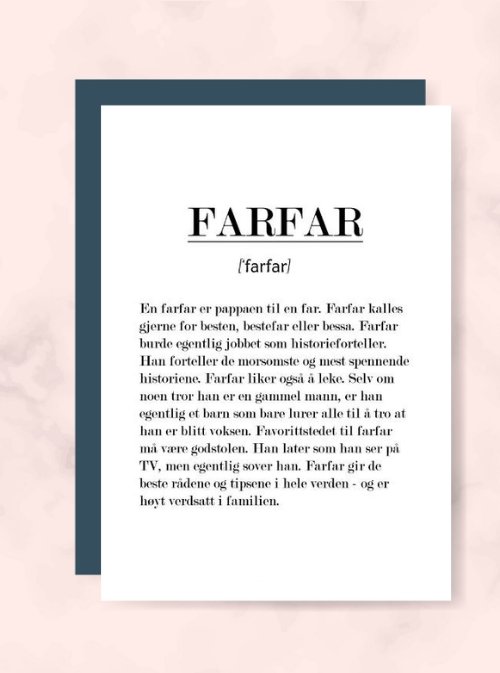Farfar kort - Plakatbar.no