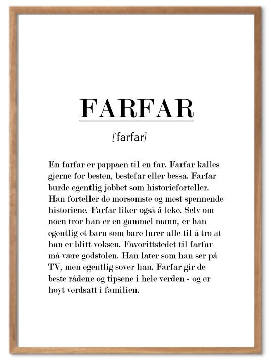 Farfar poster - Plakatbar.no