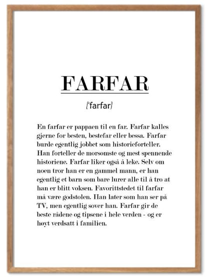 Farfar poster - Plakatbar.no