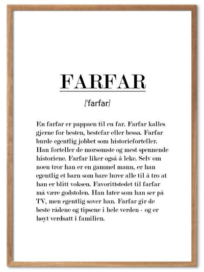 Farfar poster - Plakatbar.no