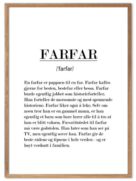 Farfar poster - Plakatbar.no