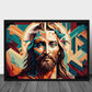 Fargerikt kunstbilde av Jesus - Plakatbar.no