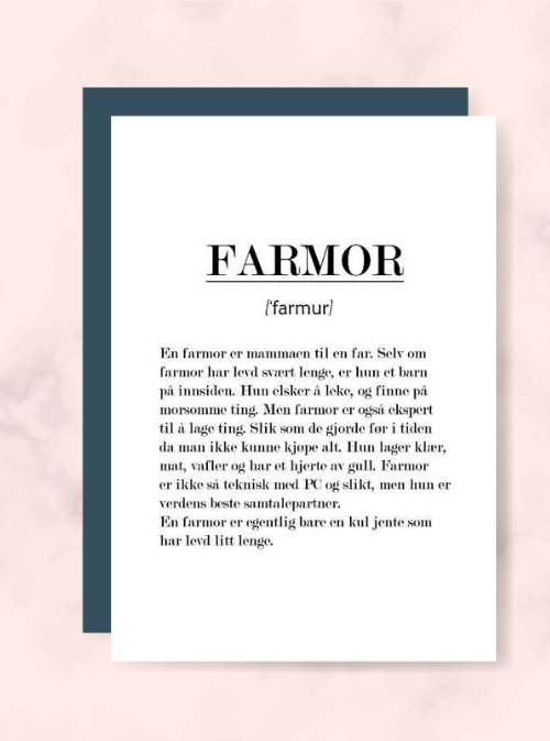 Farmor kort - Plakatbar.no