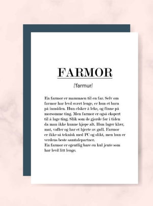 Farmor kort - Plakatbar.no