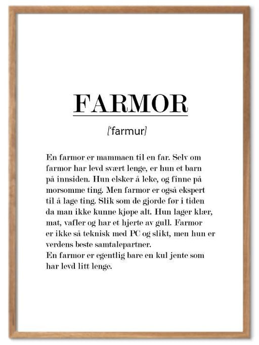 Farmor poster - Plakatbar.no