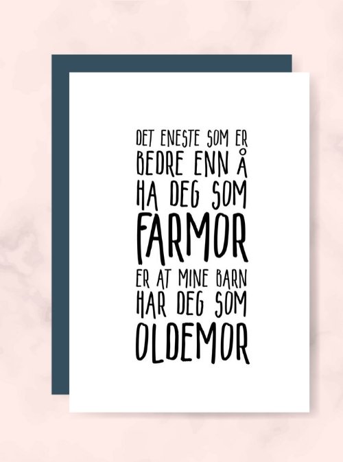 Farmor/Oldemor kort - Plakatbar.no