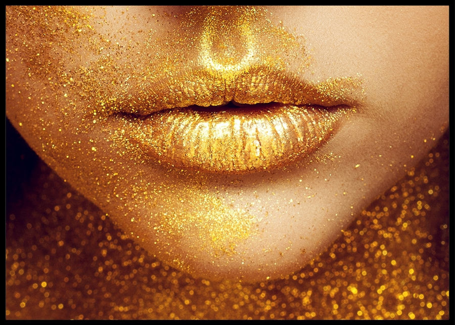 Fashion golden lips Poster