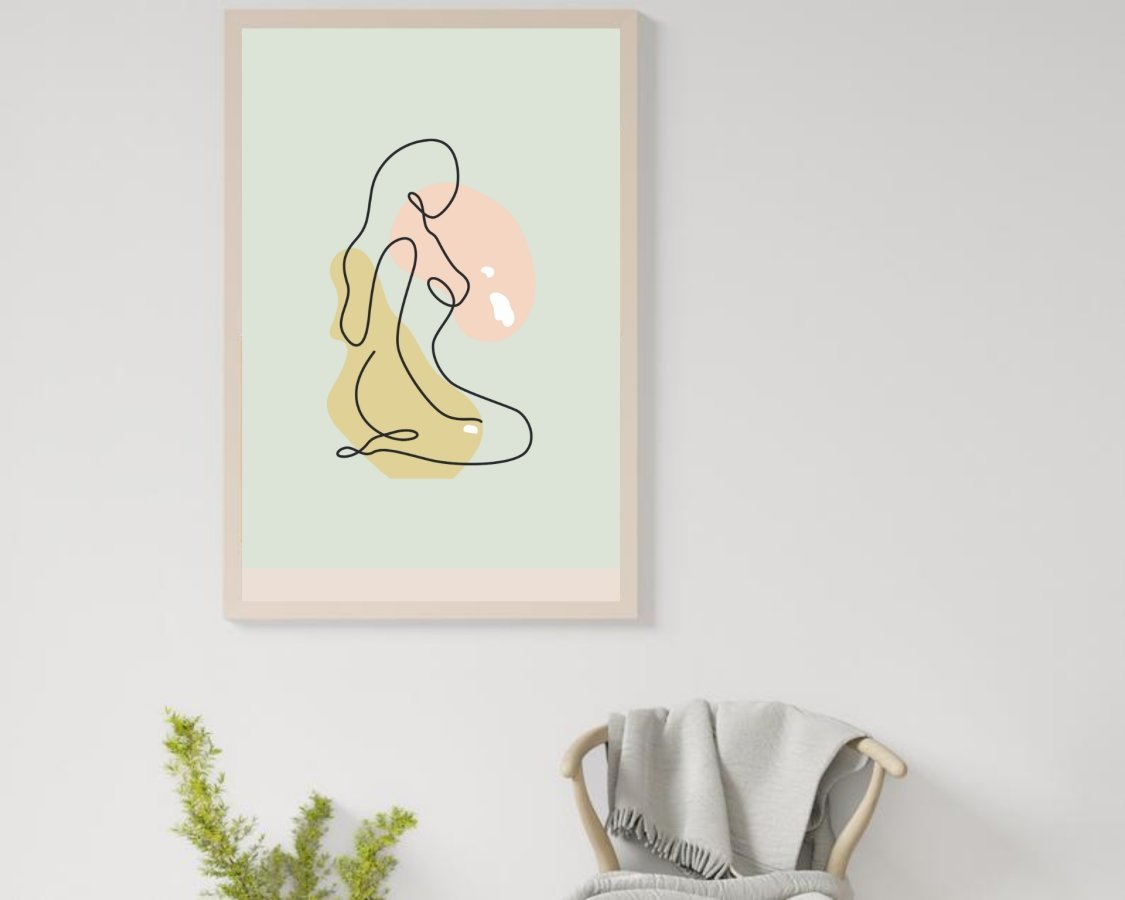 Fashion woman line art poster - Plakatbar.no