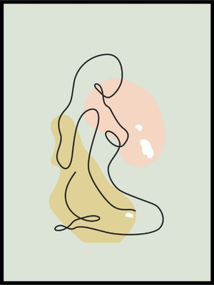 Fashion woman line art poster - Plakatbar.no