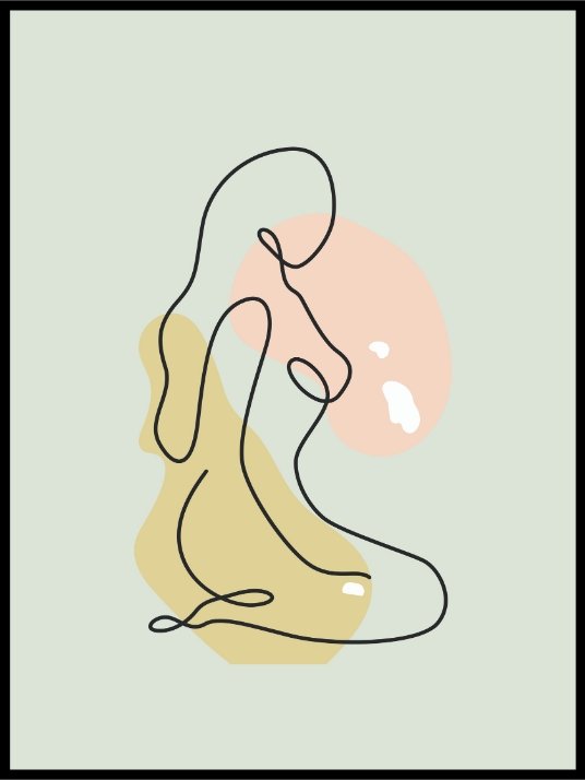Mode kvinde linjekunst plakat