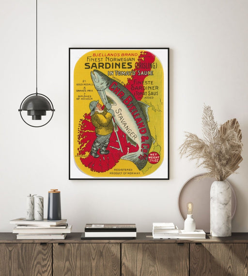 Finest norwegian sardines, Theodor Kittelsen - Poster - Plakatbar.no