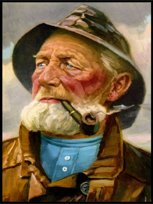 The Old Fisherman, "The Old Fisherman - poster and canvas