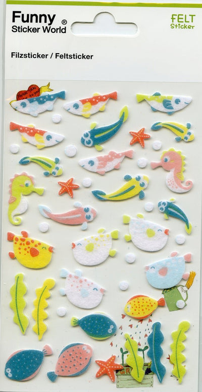 Fisker og dyreliv i sjøen - stickers - Klistremerker - Plakatbar.no