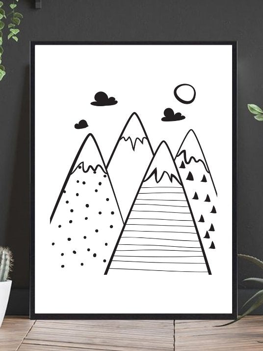 Fjelltopper - søt plakat - Plakatbar.no