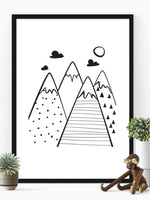 Fjelltopper - søt plakat - Plakatbar.no