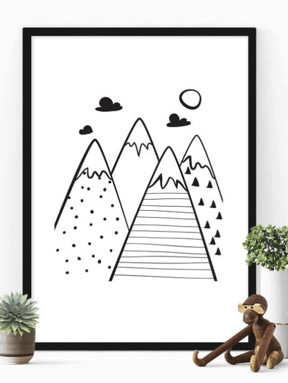 Fjelltopper - søt plakat - Plakatbar.no