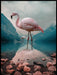 Flamingo og fjell poster - Plakatbar.no