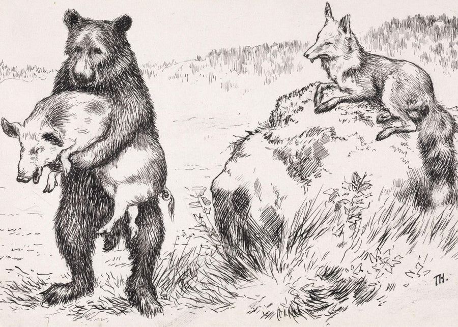 Flesk, sa bjørnen, Theodor Kittelsen - Poster