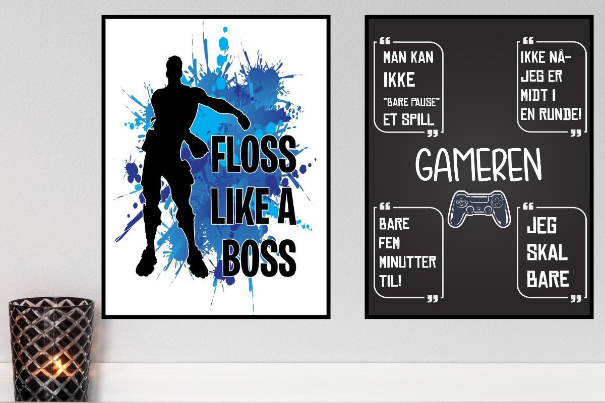 Floss Like A Boss Blue Splash Poster - Plakatbar.no