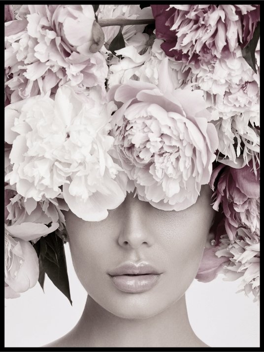 Flower Head - Black and white poster