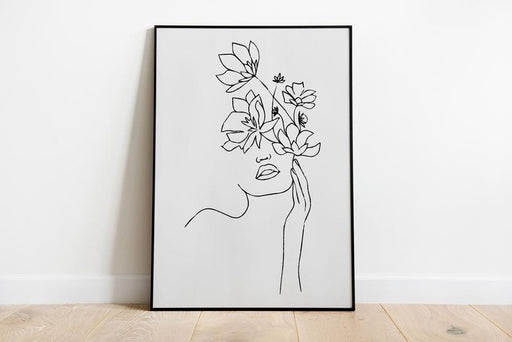 Flower Head Line Drawing Poster - Plakatbar.no