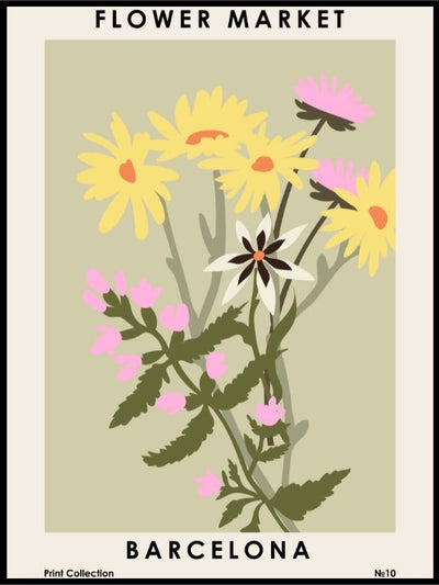 Flower Market Barcelona Plakat eller Lerret - Plakatbar.no