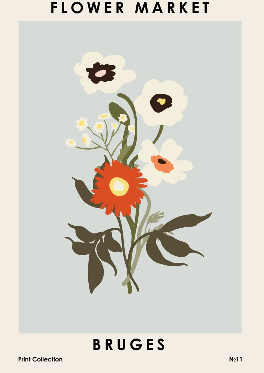 Flower Market Bruges - poster