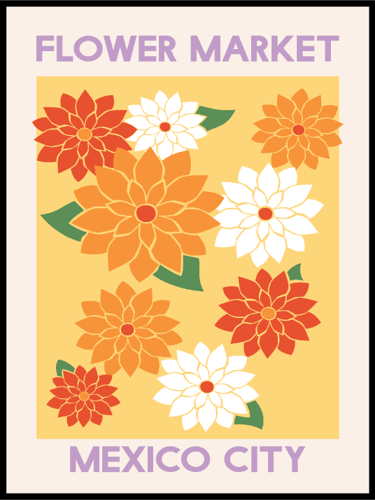 Flower Market Mexico City Plakat - Plakatbar.no