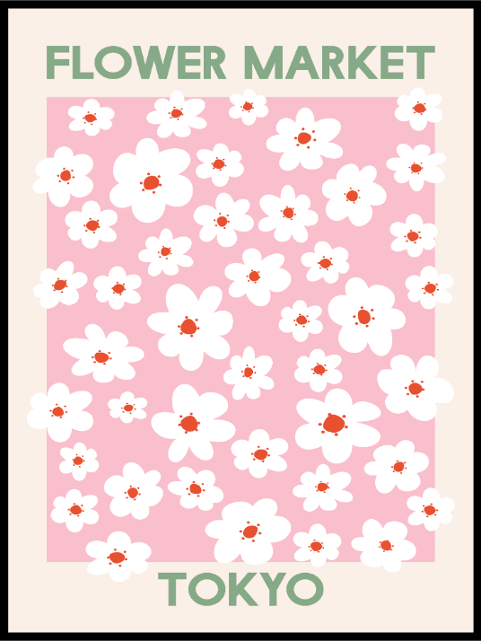 Flower Market Tokyo Plakat - Plakatbar.no
