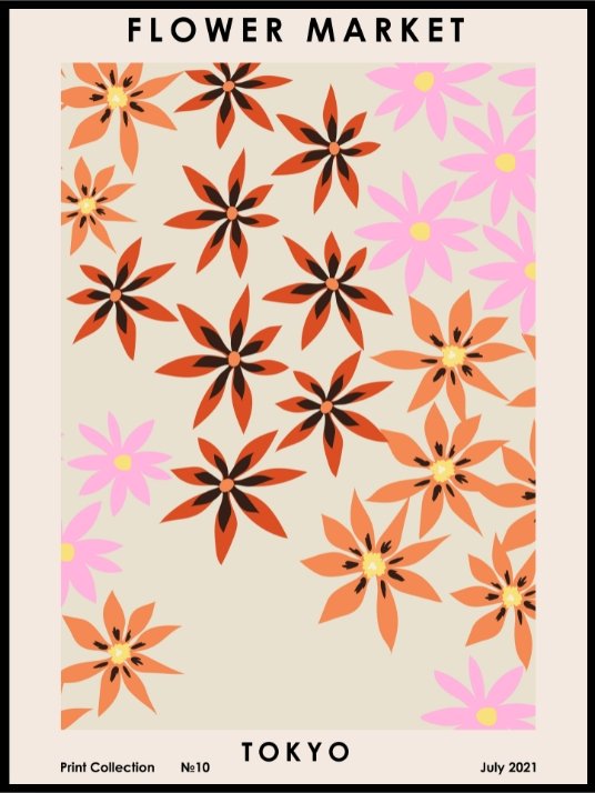 Flower Market Tokyo Plakat eller Lerret - Plakatbar.no